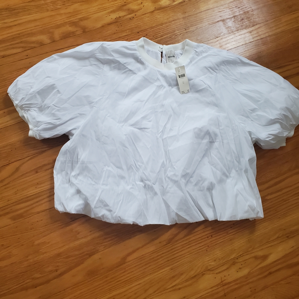 White Puff Sleeve Top